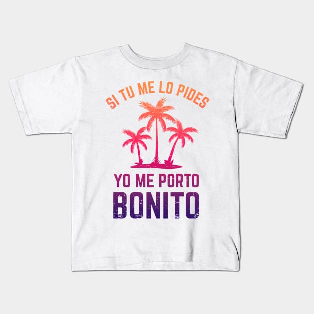 Si tu me lo pides, yo me porto bonito - purple design Kids T-Shirt by verde